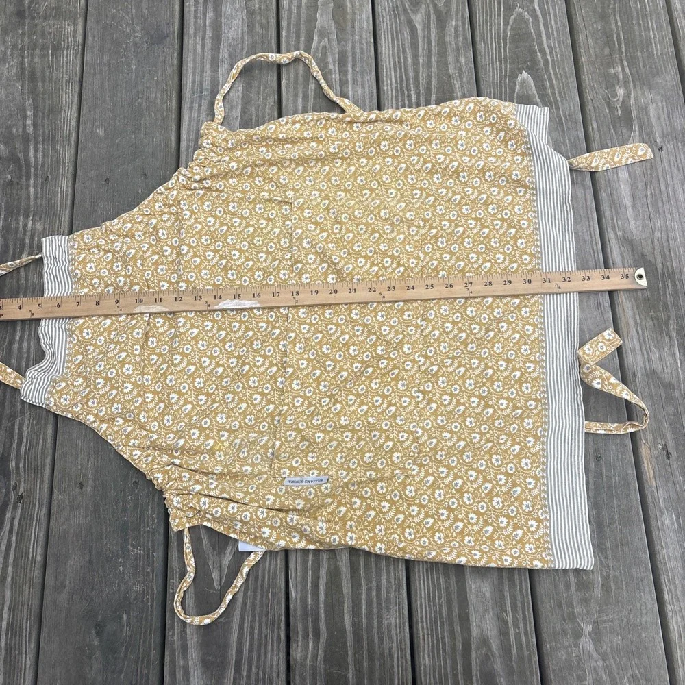 Williams-Sonoma Yellow Floral Women's Adult Size Apron 100%Cotton cottage